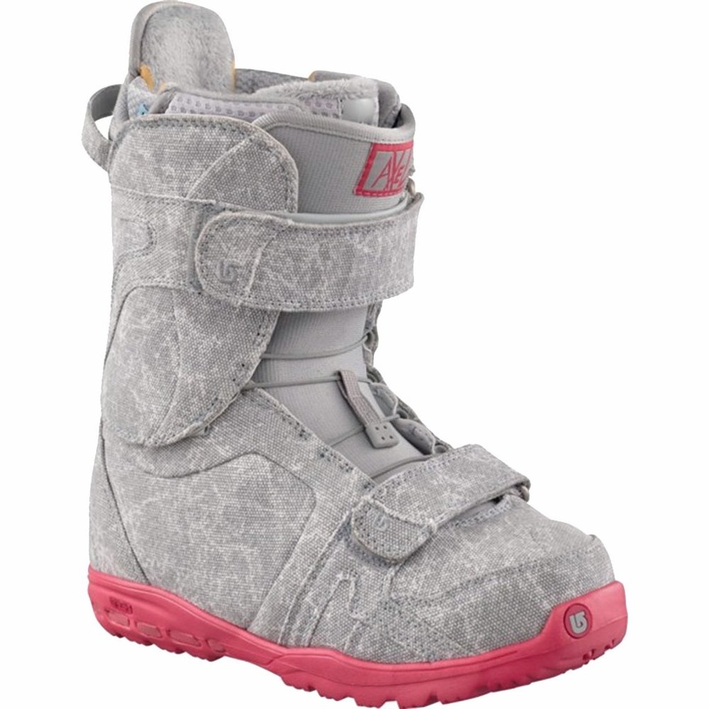 NEW Burton Axel Womens Snowboard Boots! Gray Pink Trim  Size 5.5  Blemishes